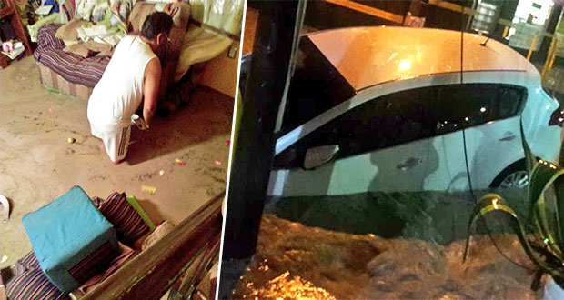 Lluvia inunda casas de 20 familias en Izúcar; pierden patrimonio