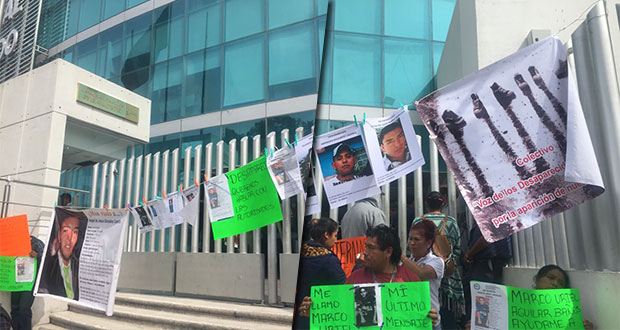 Exigen justicia familiares de víctimas de desaparición frente a FGE