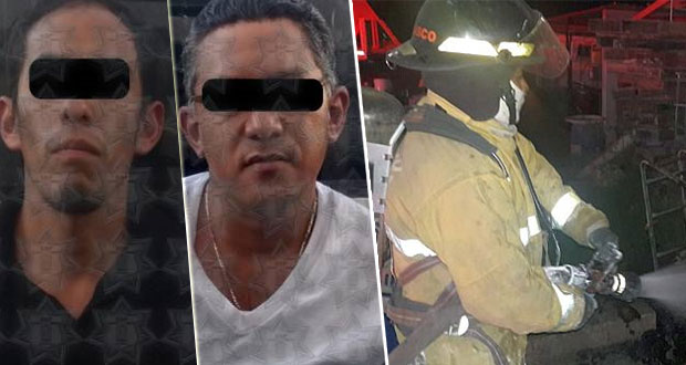 SSP detiene a dos por robo y sofoca cuatro incendios en Puebla