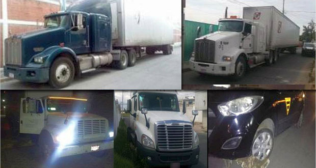 SSP recupera 8 vehículos y una caja seca en 7 municipios de Puebla