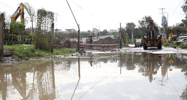 Con canal, evitan desbordamiento de río “La Mora” en Ocoyucan