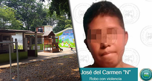 Apresan a sujeto que asaltó a padres y maestros en kínder en Tabasco