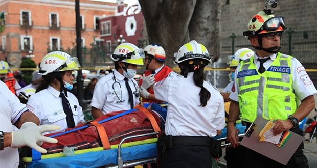 Macrosimulacro en la ciudad de Puebla reúne a 25 mil personas