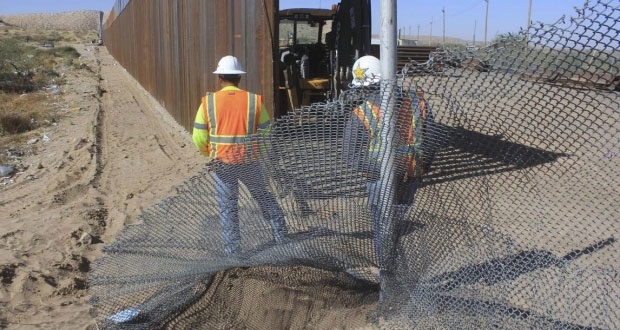 Cambiarán malla fronteriza por muro de acero de 6.4 km en Texas