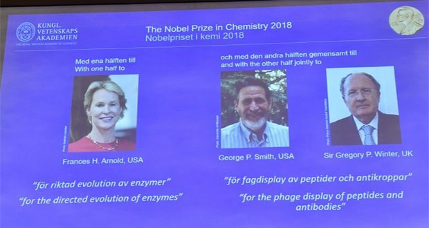 Por trabajo sobre evolución, 3 científicos reciben Nobel de Química
