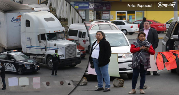 Bloquean bulevar Serdán porque vecinos cierran calles con rejas