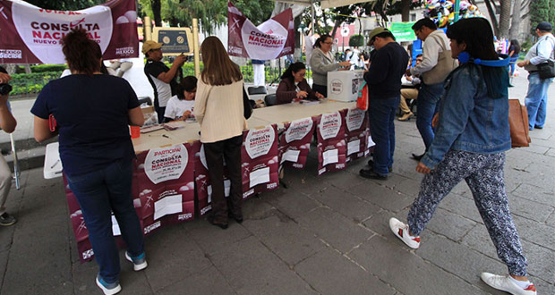 En Puebla, 34 mil votos tras 3 días de consulta por NAIM