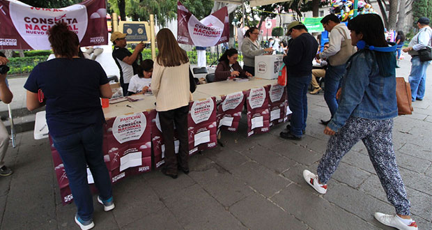En Puebla, 34 mil votos tras 3 días de consulta por NAIM