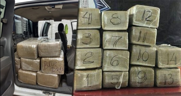 SSP asegura camioneta con 10 kilos de supuesta marihuana