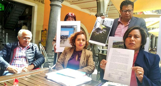 En Amozoc, acusan invasión de espacio recreativo para escuela