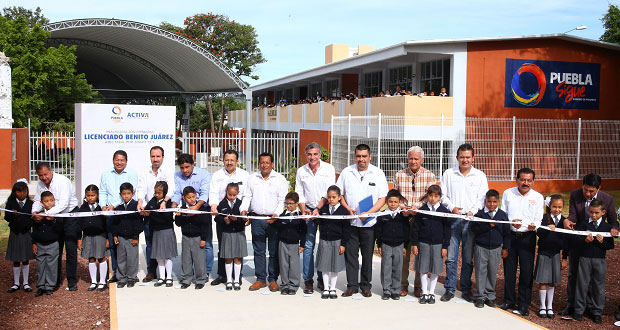 Gobierno estatal inaugura primaria reconstruida tras 19S en Chietla