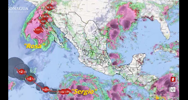 Tormenta tropical “Sergio” causará lluvias en Puebla hasta el jueves