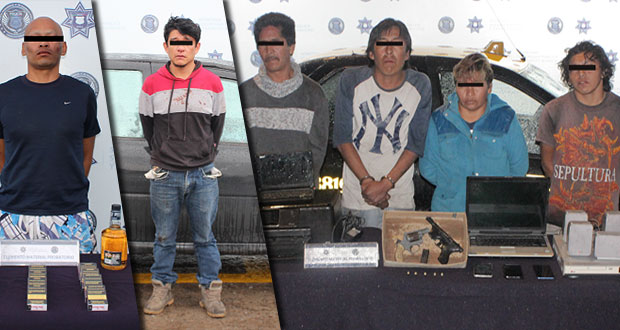 Detienen a seis personas señaladas de diversos robos en Puebla