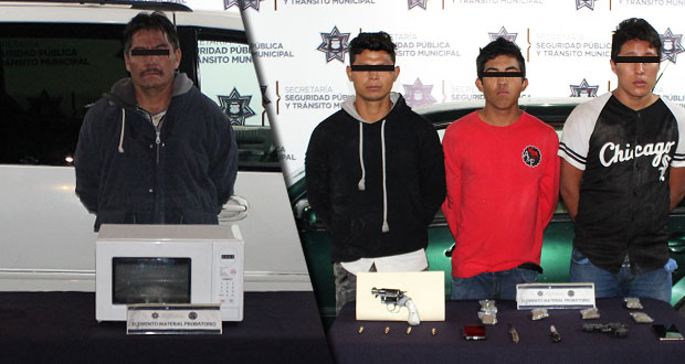 Detienen a 4 por robo a negocio en Belisario Domínguez y Temoxtitla