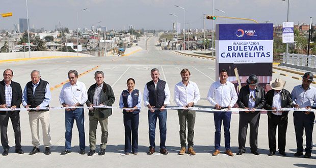 Tras 1 año de obras, inauguran bulevar Carmelitas en Puebla capital