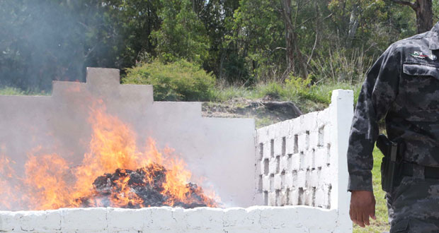Delegación de PGR en Puebla incinera más de 16 kilos de drogas