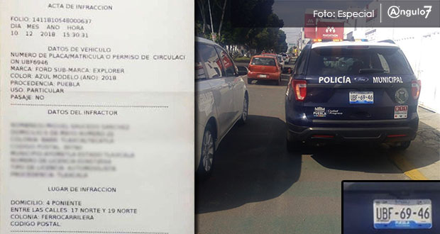 Tras denuncia, Ssptm infracciona a patrulla por estacionarse en ciclovía