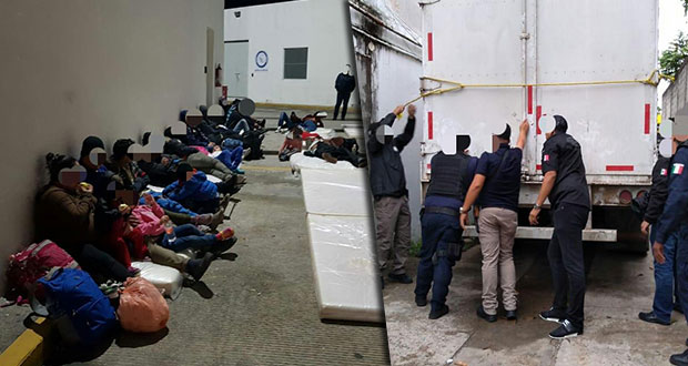 En Tabasco, rescatan a 138 migrantes que viajaban en caja de tráiler