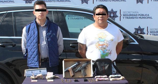 Detienen a dos con arma sin permiso en colonia San Miguel Guadalupe