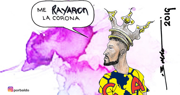 Caricatura: Le rayan la corona al campeón