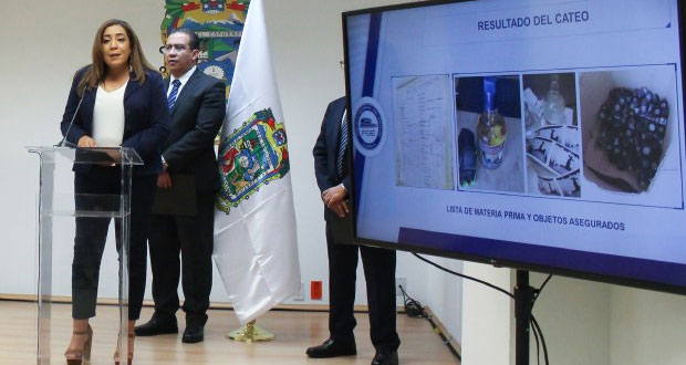 Fiscalía asegura fábrica ilegal de bebidas alcohólicas en Puebla capital