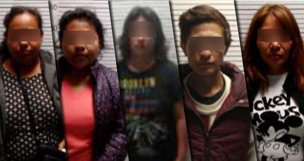 SSP detiene a 5 personas por robo a comercios de Puebla capital