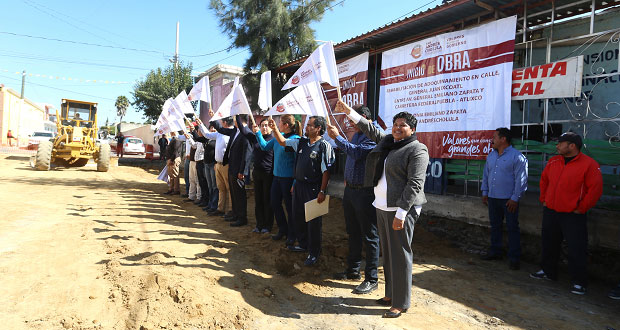 Inician obras de adoquinamiento en calles de San Andrés Cholula