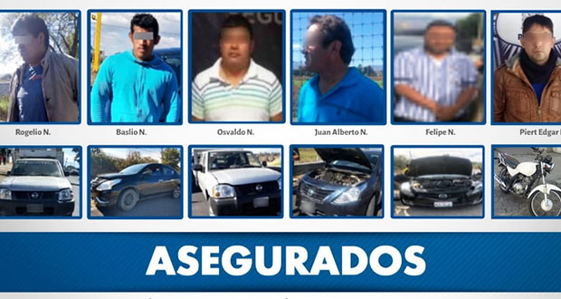 Detienen a seis por tener automóviles robados en municipios poblanos