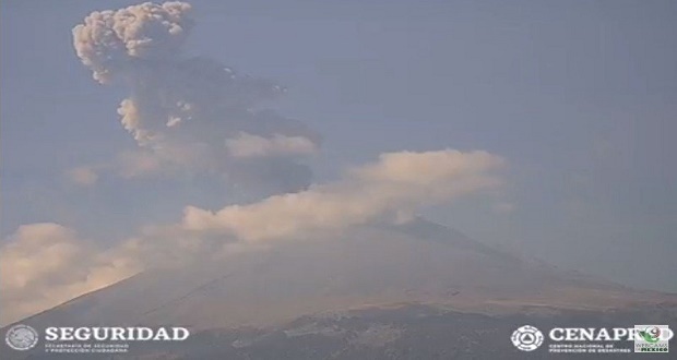 Popocatépetl registra 135 exhalaciones y fumarola de 1.2 kilómetros