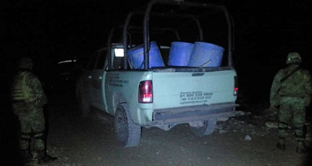 Autoridades recuperan 4 mil 540 litros de hidrocarburo en Puebla
