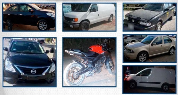 SSP recupera siete vehículos con reporte de robo en Puebla