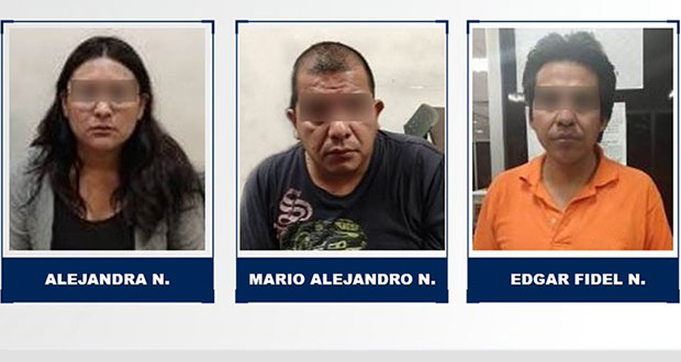 Procesan a mujer y 2 hombres por asalto a casa en Castillotla. Foto: Especial