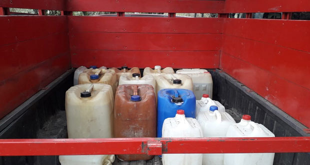 PF y Policía Estatal de Puebla aseguran gasolina y droga en 7 días