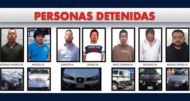 Detienen a 7 hombres por poseer vehículos robados en 4 municipios