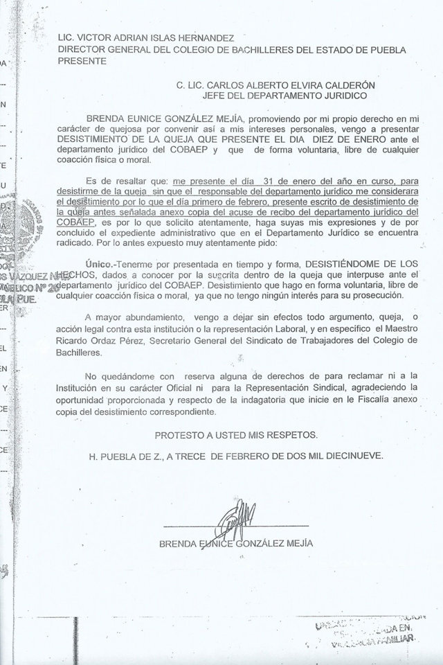 Sindicalizados del Cobaep defienden a dirigente de quejas por acoso