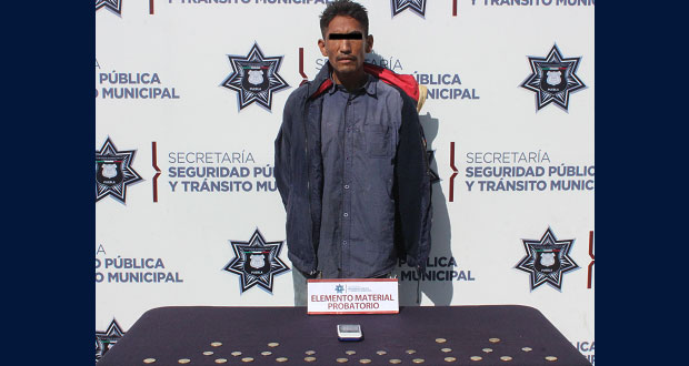 En Castillotla, Ssptm detiene a sujeto por robo a transporte público