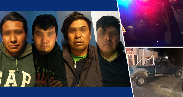 Ssptm de San Andrés Cholula detiene a cuatro presuntos ladrones