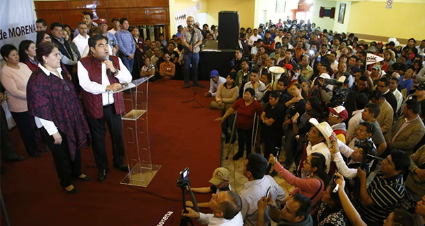 En Huejotzingo, Barbosa llama a morenistas a organizarse en favor de Puebla