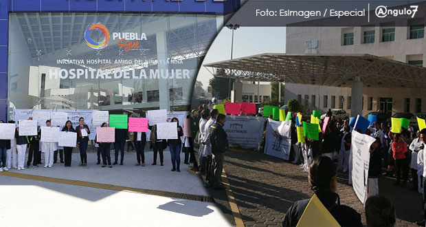 En protesta, sindicalizados de Salud exigen abono sexenal y más insumos