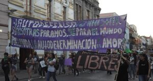 Marcha por el Día Internacional de la Mujer en Puebla