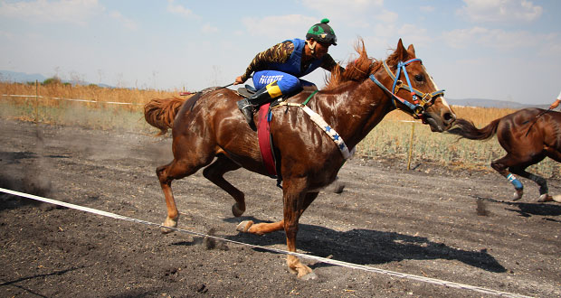 Realizan carrera de caballos en Tepexi de Rodríguez
