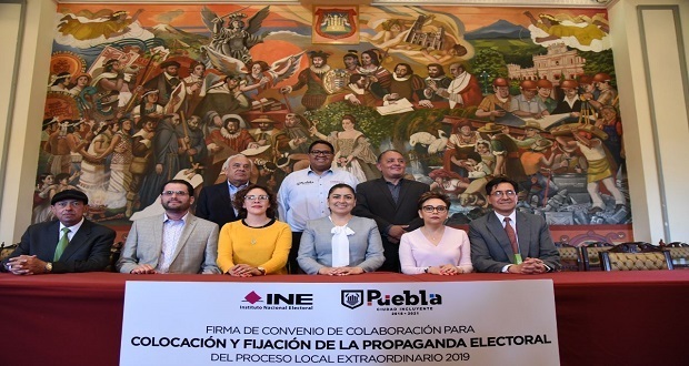 Ayuntamiento e INE firman convenio para colocación de propaganda