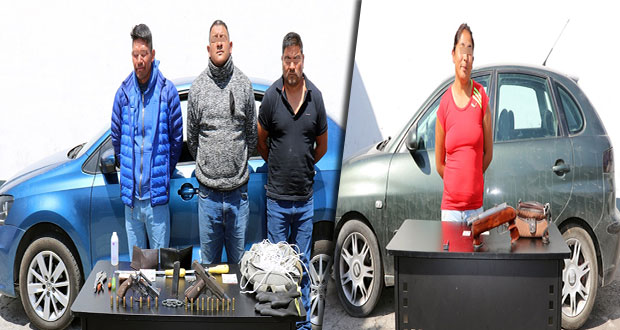 SSP detiene a cuatro por poseer armas de fuego y vehículos robados