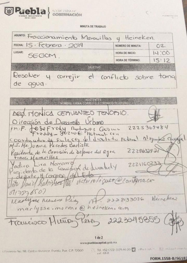 En Maravillas, vecinos y cervecera llegan acuerdo sobre toma de agua