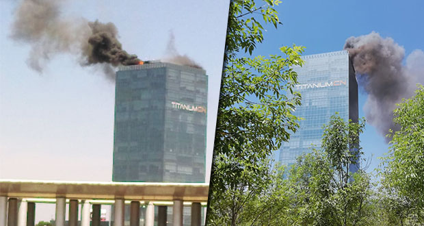 Bomberos sofocan incendio en torre Titanium; no reportan lesionados