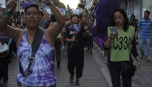 Marcha por el Día Internacional de la Mujer en Puebla