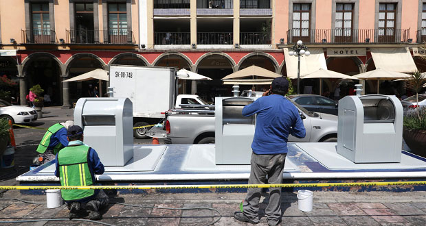 Comuna de Puebla inicia rehabilitación de contenedores de residuos