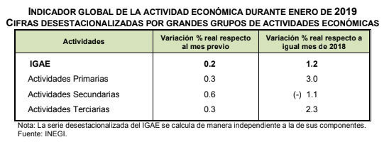 En enero, actividad económica nacional crece 0.2%: Inegi