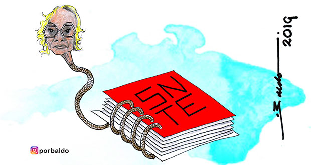 Caricatura: El espiral de la SNTE