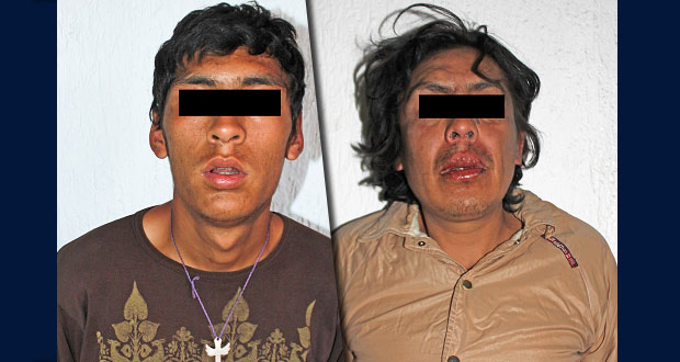 Detienen a 2 sujetos por robos a Oxxo y tienda en Puebla capital